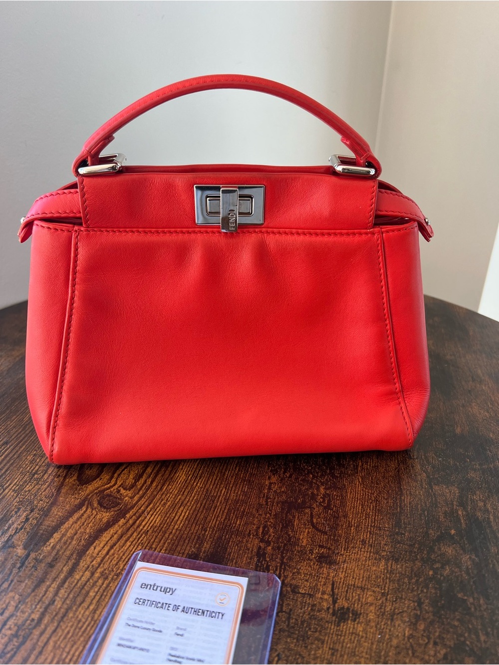 Fendi Mini Peekaboo orangish Red